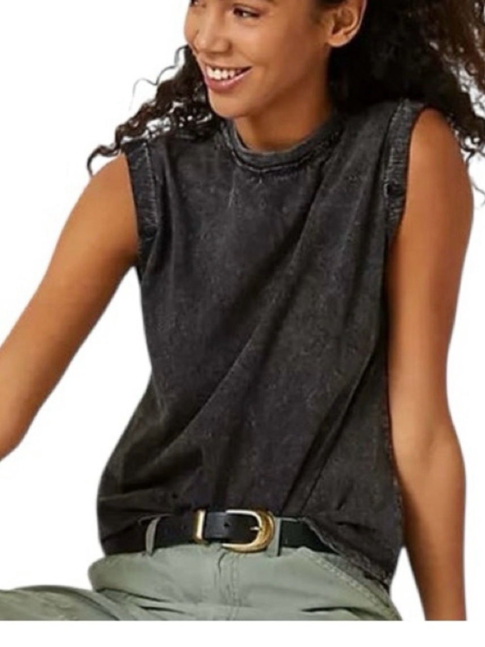 Anthropologie Pilcro acid wash muscle tee xs